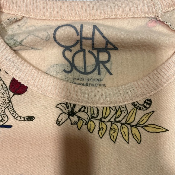 Chaser Pink Cheetah & Floral Woman’s Long Sleeves Top Size S - Picture 7 of 10